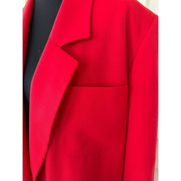 Vintage 80s Womens Gallant Red Wool Blazer Jacket Size 12 - Picture 4 of 12